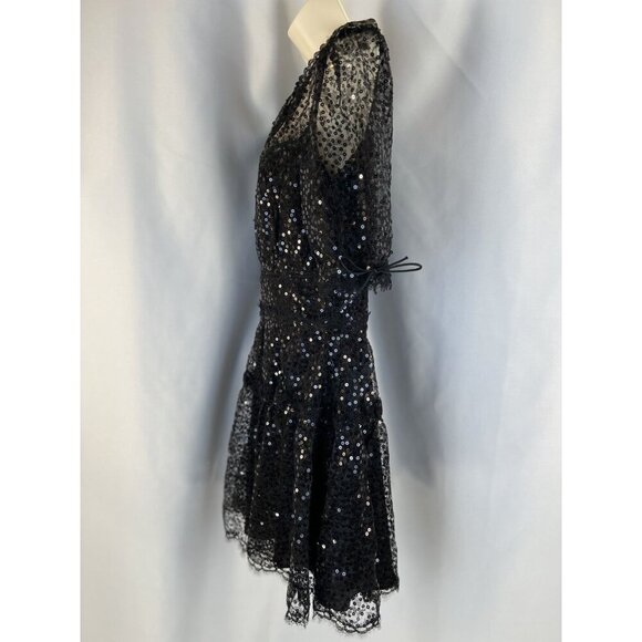 NWT Jonathan Simkhai Sequin Lace Mesh Mini Dress In Black Lace $745 - Picture 6 of 15